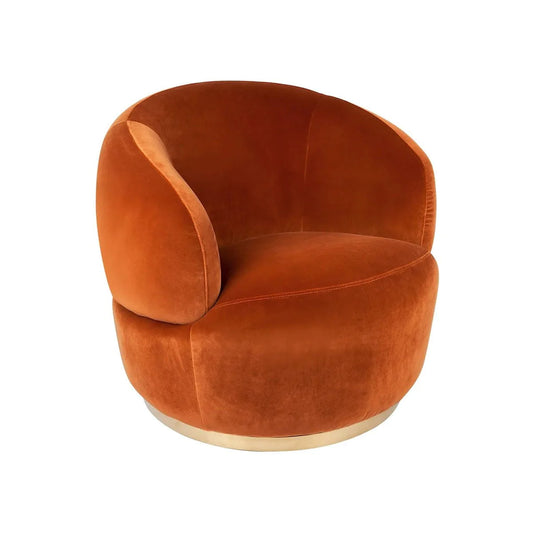 Tubby Swivel Occasional Chair - Caramel Velvet