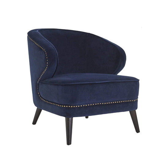 Hallie Velvet Armchair - Navy