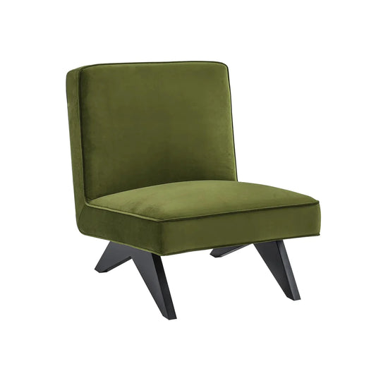 Dalton Slipper Chair - Olive Green